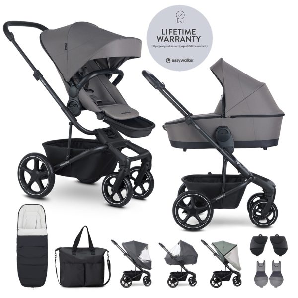EasyWalker Harvey5 Kombinált Babakocsi XXL RWS Pebble Grey - Prémium Rugózás, Könnyed Irányítás