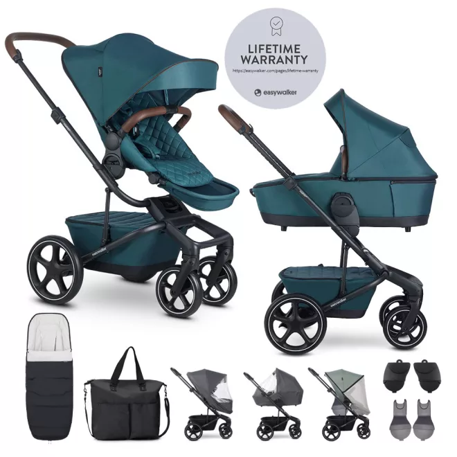 EasyWalker Harvey5 Premium Kombinált Babakocsi xxL RWS Jade Green - Prémium Rugózás, Luxus Kivitel