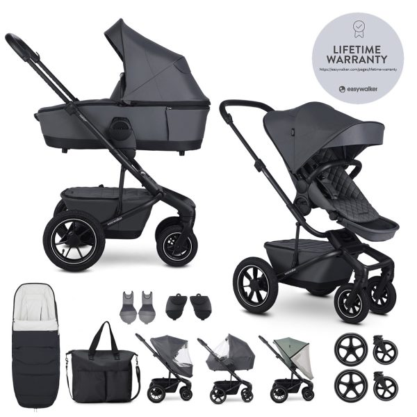 EasyWalker Harvey5 Premium Kombinált Babakocsi XXL AIR Mineral Grey - Felfújható Kerekek, Luxus Kivitel