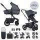 EasyWalker Harvey5 Premium Kombinált Babakocsi XXL AIR Mineral Grey - Felfújható Kerekek, Luxus Kivitel