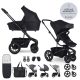 EasyWalker Harvey5 Air XXL Kombinált Babakocsi Midnight Black - Prémium Babakocsi Terepre és Városba Újszülötteknek