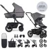 EasyWalker Harvey5 Kombinált Babakocsi XXL AIR Pebble Grey - Felfújható Kerekek, Kiemelkedő Kényelem