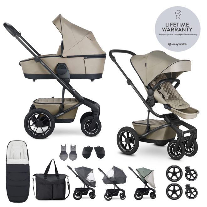 EasyWalker Harvey5 Premium Kombinált Babakocsi xxL AIR Pearl Taupe - Felfújható Kerekek, Luxus Kivitel