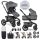 EasyWalker Jimmey Kombinált Babakocsi XXL AIR + RWS Iris Grey - Felfújható Kerekek, Dupla Rugózás