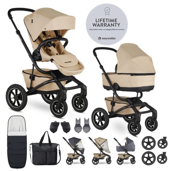 EasyWalker Jimmey Kombinált Babakocsi XXL AIR + RWS Sand Taupe - Felfújható Kerekek, Dupla Rugózás