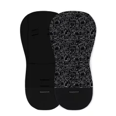   Petite & Mars Foamy Ülésbetét Babakocsiba Black Cats - Párnázott, Kényelmes és Légáteresztő Ülésbetét Mintás Kialakítással