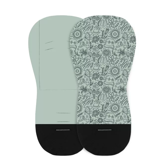 Petite & Mars Foamy Ülésbetét Babakocsiba Green Hipster - Párnázott, Kényelmes és Légáteresztő Ülésbetét Trendies Mintával