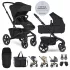EasyWalker Jimmey Kombinált Babakocsi xxL RWS Pepper Black - Prémium Rugózás, Maximális Kényelem
