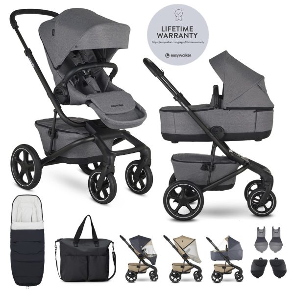 EasyWalker Jimmey Kombinált Babakocsi XXL RWS Iris Grey - Prémium Rugózás, Maximális Kényelem
