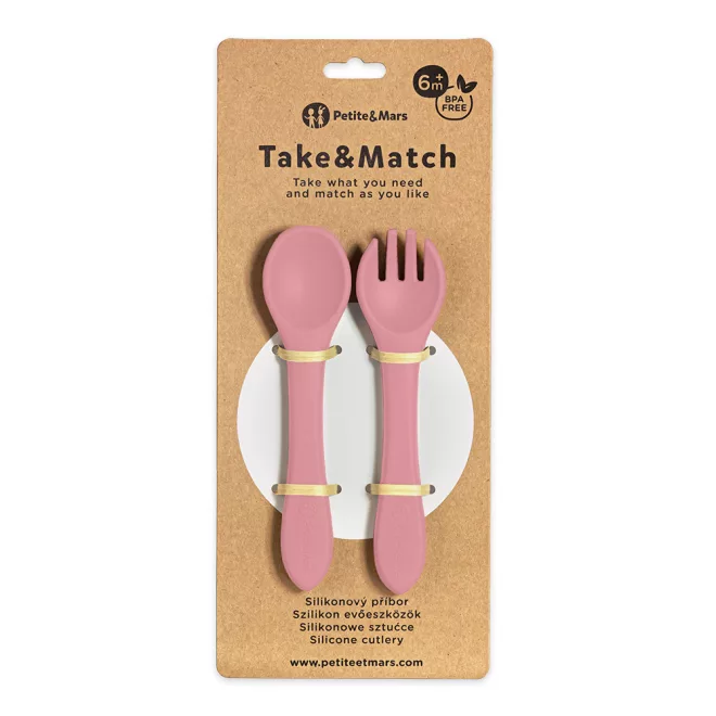Petite & Mars Take & Match BPA Mentes Evőeszközökkel Dusty Rose 6 Hónapos Kortól