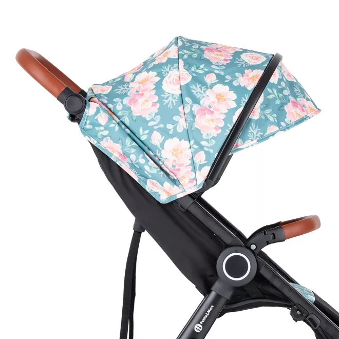 Petite & Mars Napfénytető és Övvédő Street+/Street2 Limited 100 Roses - Elegáns Rózsamintás, Hatékony UV-védelem és Kényelmes Övvédő Babakocsikhoz