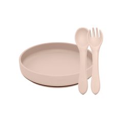   Petite & Mars Take & Match BPA Mentes 2 Részes Étkészlet Tányér Evőeszközökkel Desert Sand 6 Hónapos Kortól