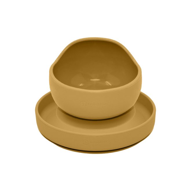Petite & Mars Take & Match BPA Mentes 2 Részes Étkészlet Tányér Tállal Intense Ochre 6 Hónapos Kortól