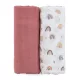 Petite & Mars Bambusz Muszlin Pelenka Szett Misty Rose Rainbow 2db (120x120cm)