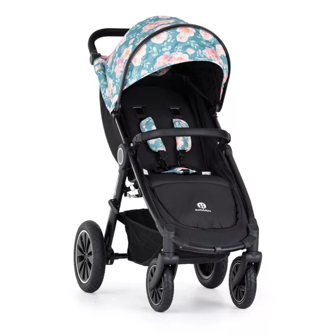 Petite & Mars Sport Babakocsi Street+ Air Black Limited 100 Roses - Légkerekes Kialakítás, Kényelmes Sétákhoz