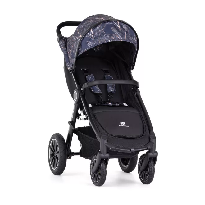 Petite & Mars Sport Babakocsi Street+ Air Black Limited 100 Palmtree - Légkerekes Kialakítás, Kényelmes Sétákhoz