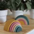 Petite & Mars Rainbow Misty Green Egymásra Rakható Szilikon Készségfejlesztő Építőjáték 1 Éves Kortól
