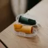 Petite & Mars Ochre & Green BPA Mentes Szilikon Ujjra Húzható Fogkefe szett 2db (Újszülött Kortól)