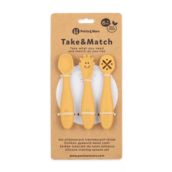 Petite & Mars Take & Match BPA Mentes Gyakorló Kanál Szett 3db Intense Ochre 6 Hónapos Kortól