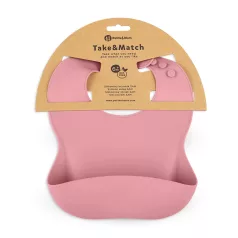   Petite & Mars Szilikon Előke BPA Mentes Take & Match Dusty Rose 6 Hónapos Kortól