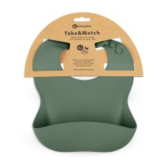   Petite & Mars Szilikon Előke BPA Mentes Take & Match Misty Green 6 Hónapos Kortól