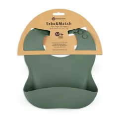   Petite & Mars Szilikon Előke BPA Mentes Take & Match Misty Green 6 Hónapos Kortól