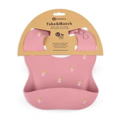   Petite & Mars Szilikon Előke BPA Mentes Take & Match Rose Princesses 6 Hónapos Kortól