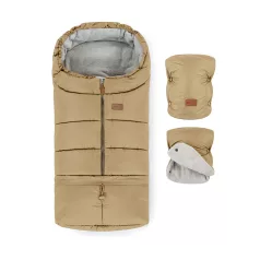   Petite & Mars Jibot 3in1 Téli Szett Jasie Sweet Toffee Bundazsák Kézmelegítő és Kesztyű Babakocsira