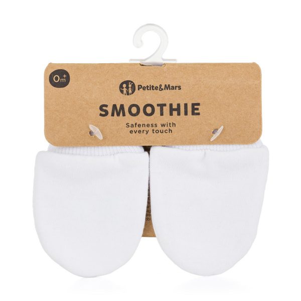 Petite & Mars Újszülött Kesztyű Smoothie Infinity White Pamut Anyag (6x10cm)