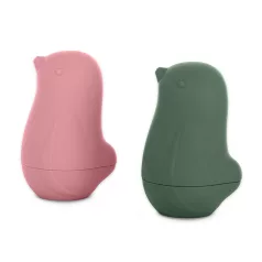   Petite & Mars Love Birds Rose Green Fürdőjáték BPA Mentes Szilikonból 6 Hónapos Kortól