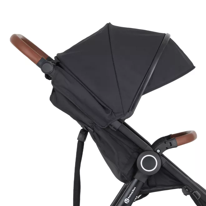 Petite & Mars Napfénytető és Övvédő Street2 Perfect Black - Elegáns, UV-védő és Kényelmes Babakocsi Kiegészítő