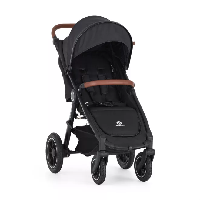 Petite & Mars STREET2 Air Oak Perfect Black Sport Babakocsi - Könnyű, Összecsukható és Prémium Rugózású Babakocsi