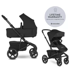   EasyWalker Jimmey 2in1 Kombinált Babakocsi LITE RWS Pepper Black - Könnyű Váz, Prémium Rugózás