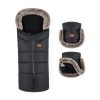 Petite & Mars Arctic 4in1 Téli Szett Furry Forever Black Bundazsák Kézmelegítő és Kesztyű Babakocsira