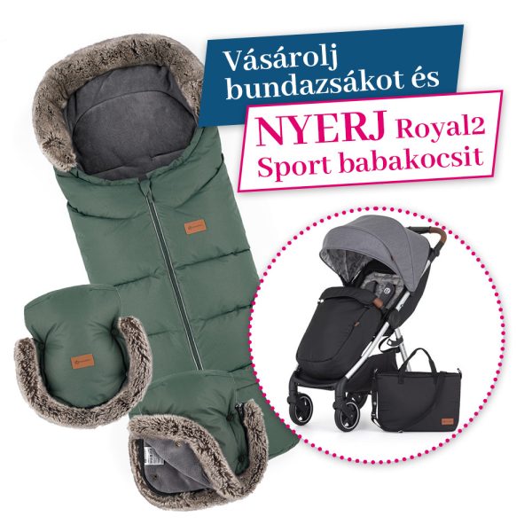 Petite & Mars Arctic 4in1 Téli Szett Furry Veritable Khaki Bundazsák Kézmelegítő és Kesztyű Babakocsira