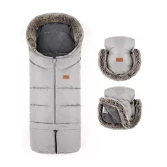   Petite & Mars Arctic 4in1 Téli Szett Furry Champagne Shower Bundazsák Kézmelegítő és Kesztyű Babakocsira