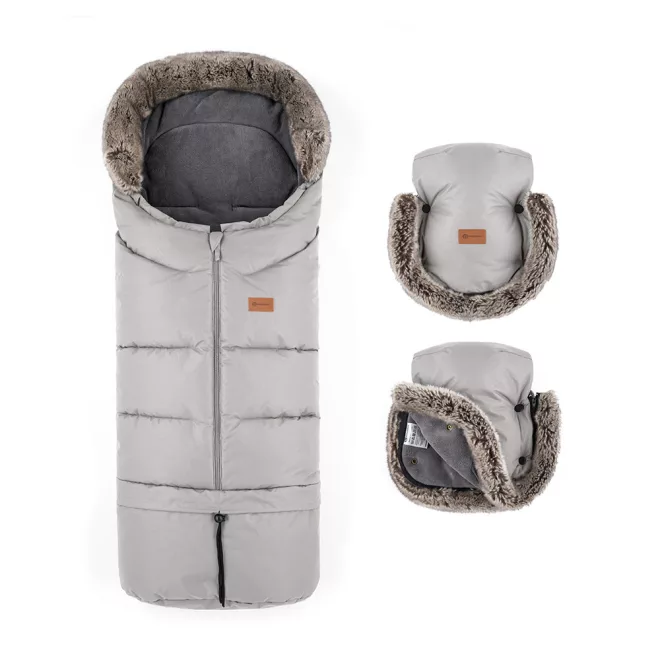 Petite & Mars Arctic 4in1 Téli Szett Furry Champagne Shower Bundazsák Kézmelegítő és Kesztyű Babakocsira