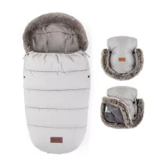   Petite & Mars Comfy 4in1 Téli Szett Furry Champagne Shower Bundazsák Kézmelegítő és Kesztyű Babakocsira