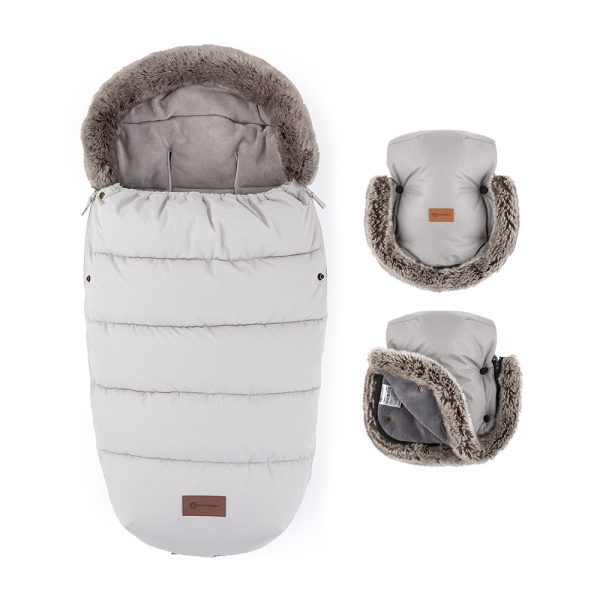 Petite & Mars Comfy 4in1 Téli Szett Furry Champagne Shower Bundazsák Kézmelegítő és Kesztyű Babakocsira
