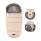 Petite & Mars Comfy 4in1 Téli Bundazsák + Szőrme Kézmelegítő Babakocsira Furry Rose Petal - Extra Meleg, Vízálló, OEKO-TEX®, Univerzális Méret, Teljes Téli Szett