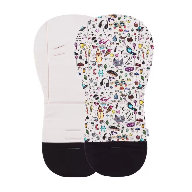 Petite & Mars Foamy Ülésbetét Babakocsiba Limited 100 Tattoo - Párnázott, Kényelmes és Légáteresztő Ülésbetét Babakocsikhoz