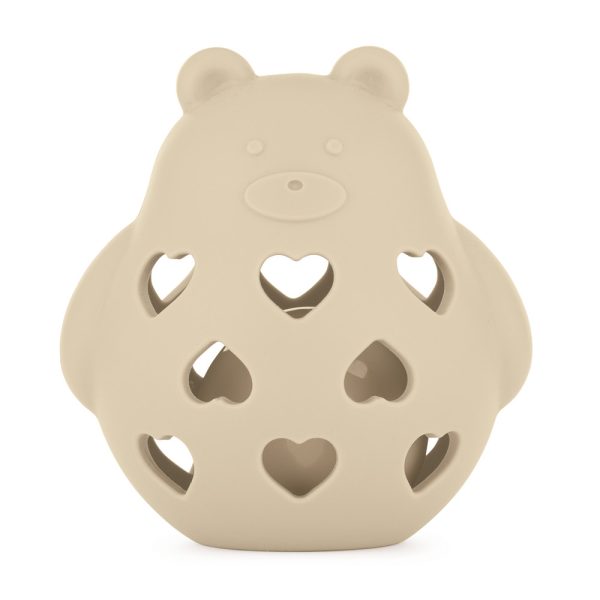 Petite & Mars Szilikon Játék Csörgővel Bear Basil Desert Sand - Biztonságos és Fejlesztő Baba Játék 0 hónapostól