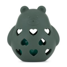   Petite & Mars Szilikon Játék Csörgővel Bear Basil Misty Green - Biztonságos és Fejlesztő Baba Játék 0 hónapostól