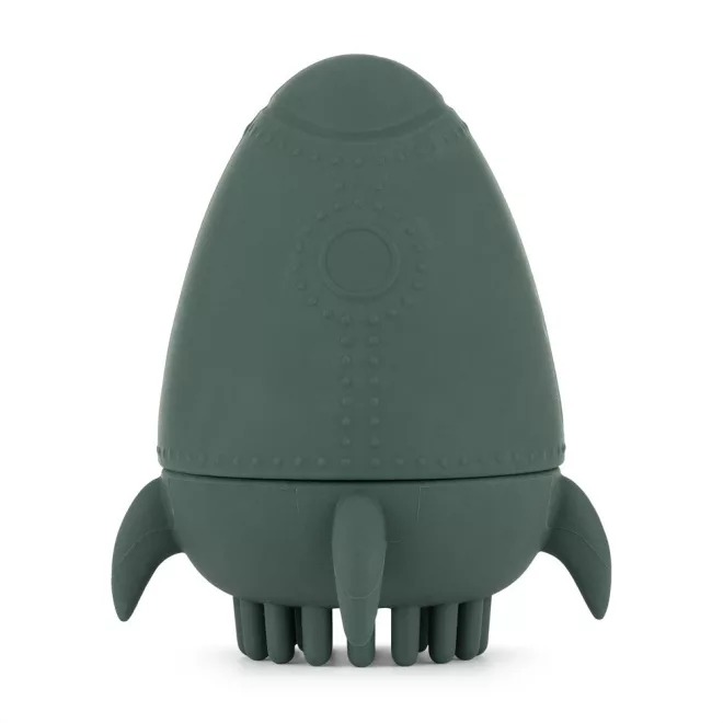 Petite & Mars Szilikon Fürdőjáték Kefével Splashy Rocket Misty Green - Biztonságos és Szórakoztató Fürdőjáték Babáknak 6 hónapos kortól
