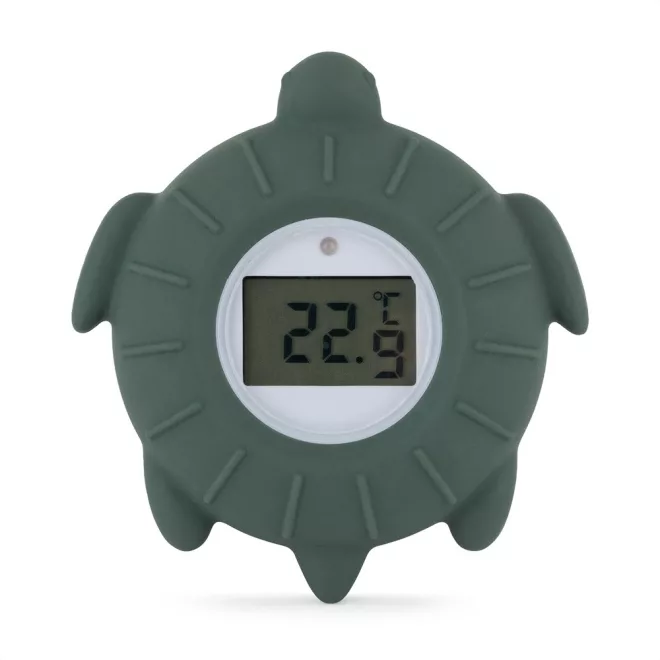 Petite & Mars Szilikon Digitális Vízhőmérő Turtle Terry Misty Green - Precíz és Biztonságos Fürdőhőmérő Babáknak 0 hónapos kortól