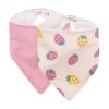 Petite & Mars Nyálkendő Luke 2 db Beige Strawberries & Dusty Rose - Puha, Kényelmes és Divatos Nyálkendők Babáknak 3 hónapos kortól