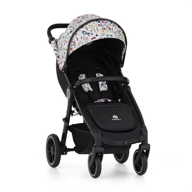 Petite & Mars Street2 RWS Sport Babakocsi Black Limited 100 Tattoo - Könnyű, Összecsukható és Prémium Rugós Hátsó Kerekekkel Felszerelt Babakocsi Teljes Kiegészítő Szettel