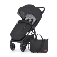   Petite & Mars Sport Babakocsi Royal3 Black Perfect Black - Elegáns, Tartós és Könnyen Manőverezhető Babakocsi Kényelmes Használattal