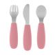 Petite & Mars Rozsdamentes Acél Evőeszközkészlet Take & Match Dusty Rose - Tartós, Praktikus és Elegáns Evőeszközök Babáknak 12 hónapos kortól