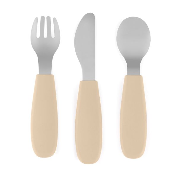 Petite & Mars Rozsdamentes Acél Evőeszközkészlet Take & Match Desert Sand - Tartós, Praktikus és Stílusos Evőeszközök Babáknak 12 hónapos kortól